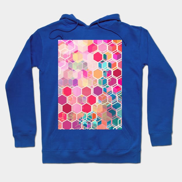 Rainbow Honeycomb - colorful hexagon pattern Hoodie by micklyn